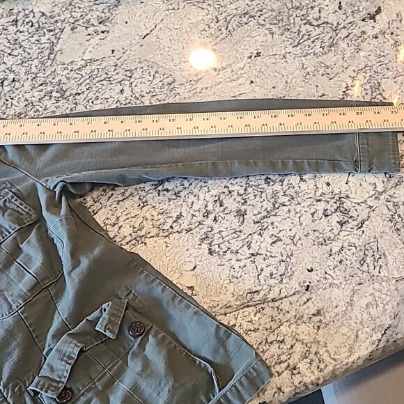 Women's True Religion Army Green Cargo‎ Light Denim Military style Jacket Y2K - Picture 9 of 11